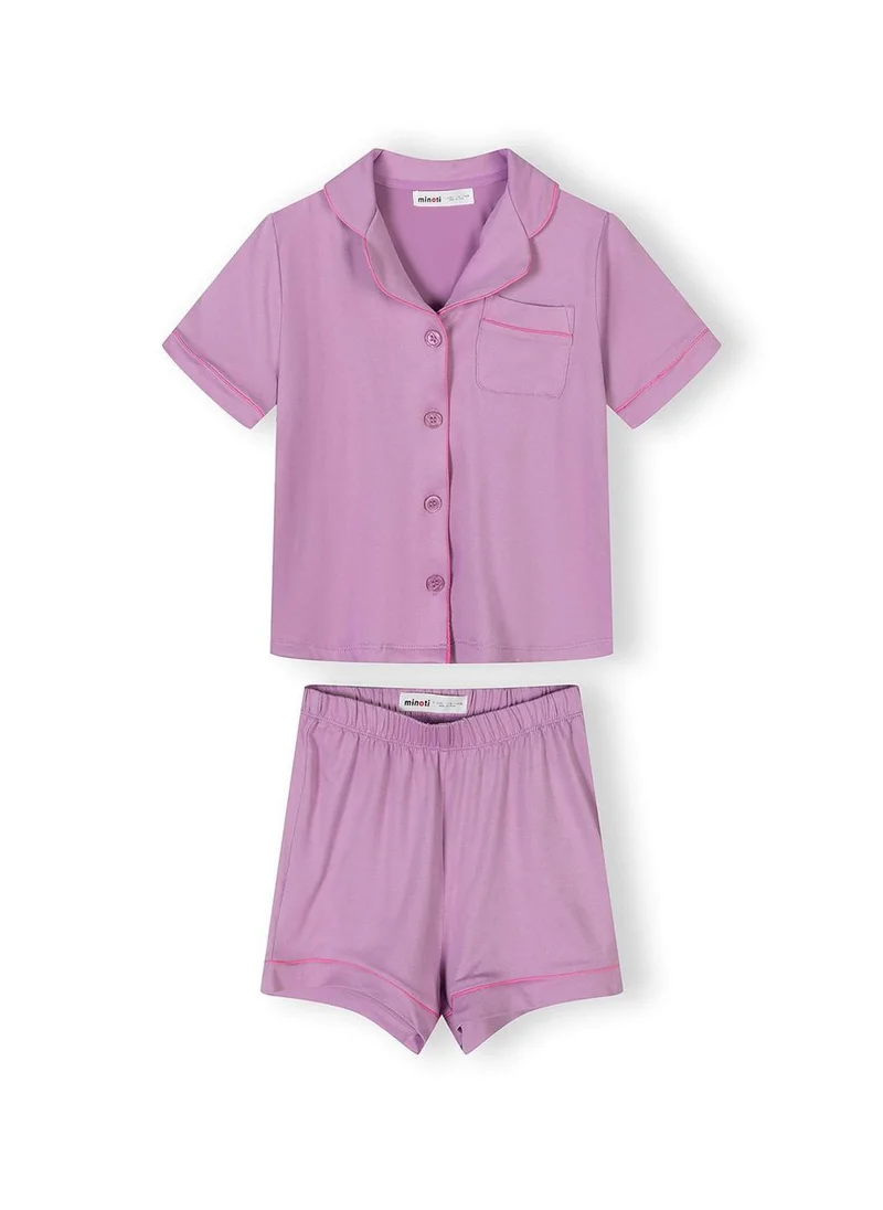 MINOTI Girls short sleeve pyjama set pink lilac